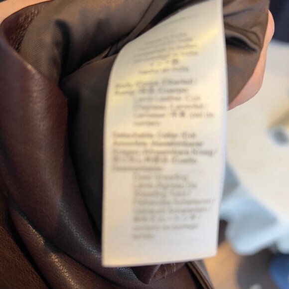 Madewell $625 Sherpa-Collar Asymmetric Zip-Front Jacket in Leather Size S NS382 - Picture 11 of 14